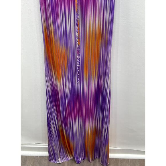 Lilly's Kloset Womens Bandeau Maxi Dress Cutout Strapless Striped Purple Size S - Picture 4 of 8